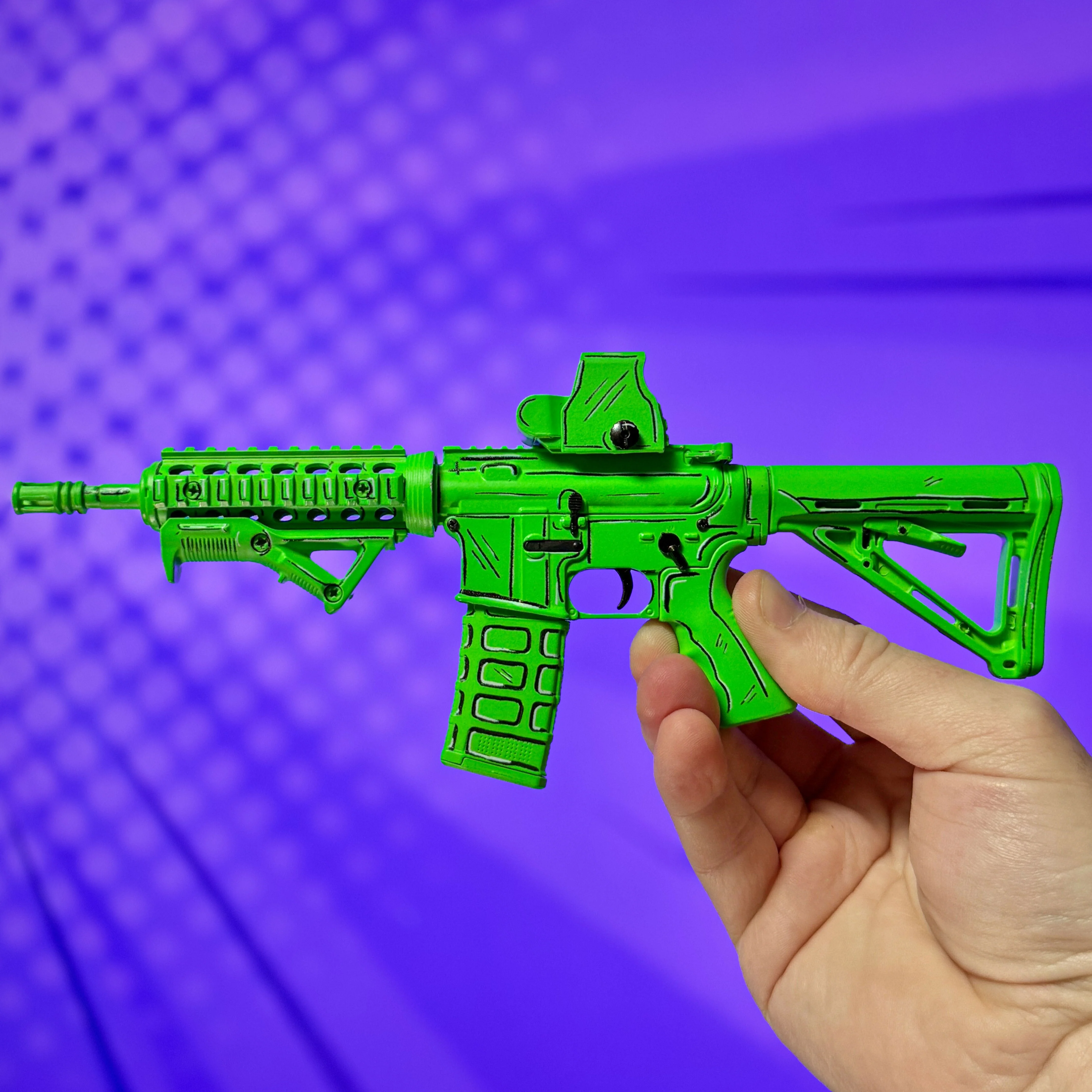 Limited Edition Green Cel-Shaded AR15 Model - Image 2