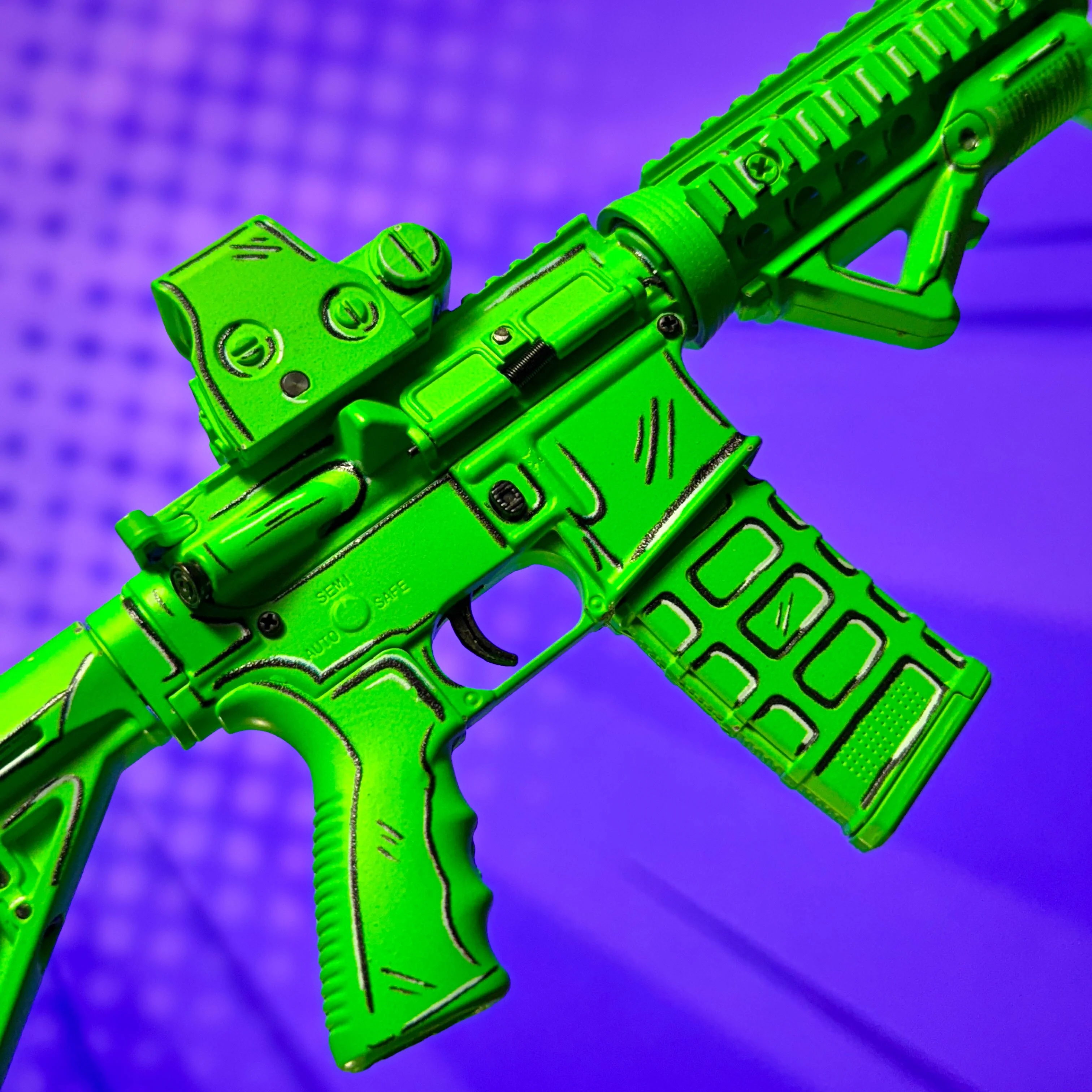 Limited Edition Green Cel-Shaded AR15 Model - Image 3