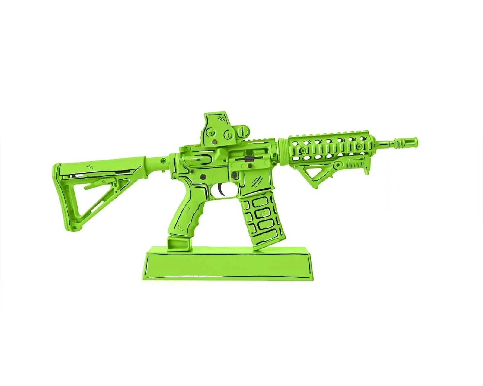 Limited Edition Green Cel-Shaded AR15 Model - Image 5